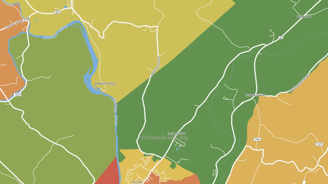 Warrior Ridge, PA Map of Drug-Related Crime Rates