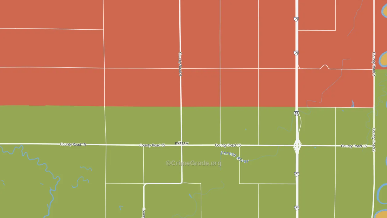Warsaw, ND Map of Drug-Related Crime Rates