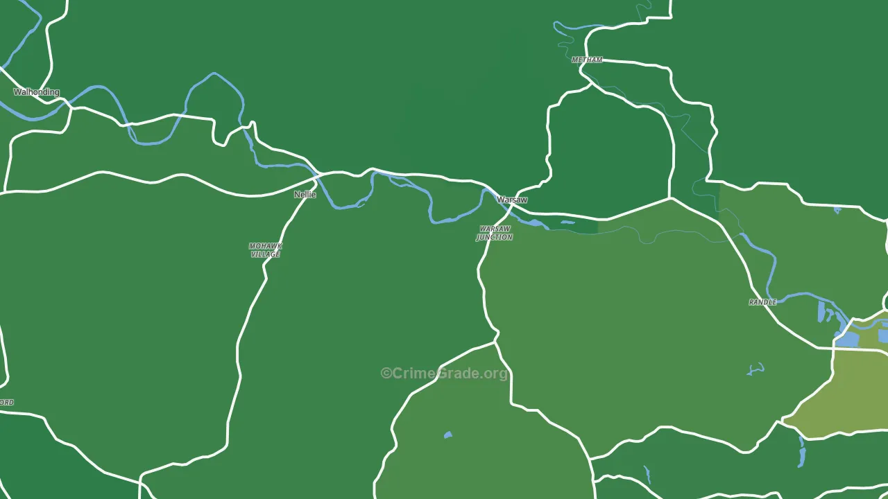 Warsaw, OH Map of Drug-Related Crime Rates