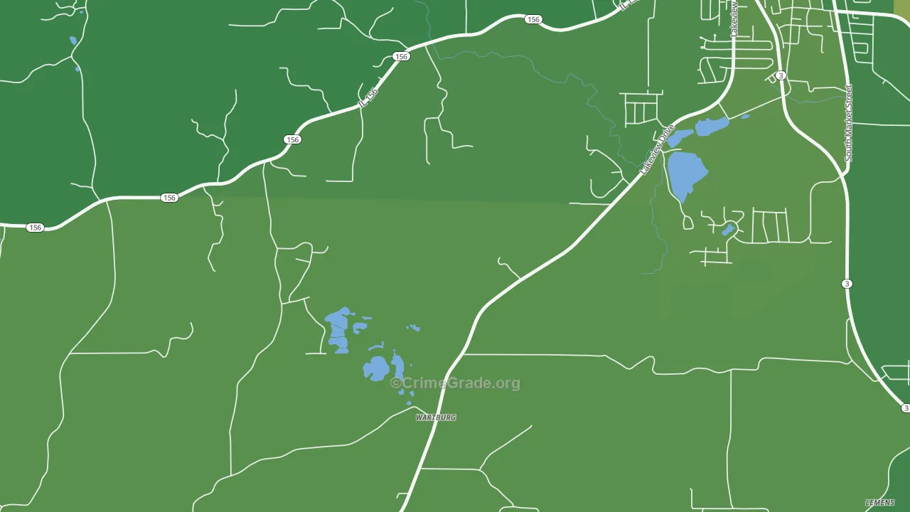 Wartburg, IL Map of Drug-Related Crime Rates