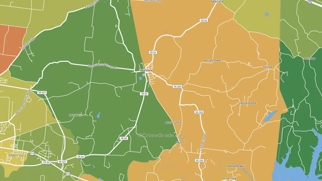 Wartrace, TN Map of Drug-Related Crime Rates