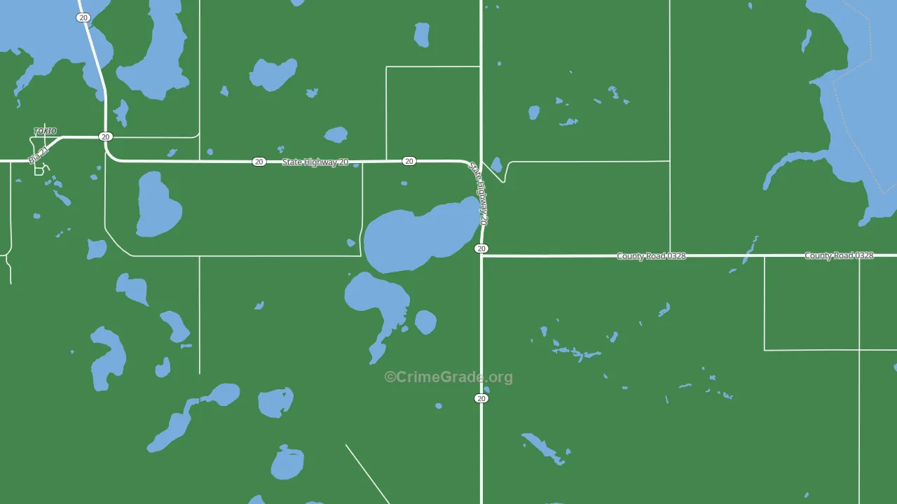 Warwick, ND Map of Drug-Related Crime Rates