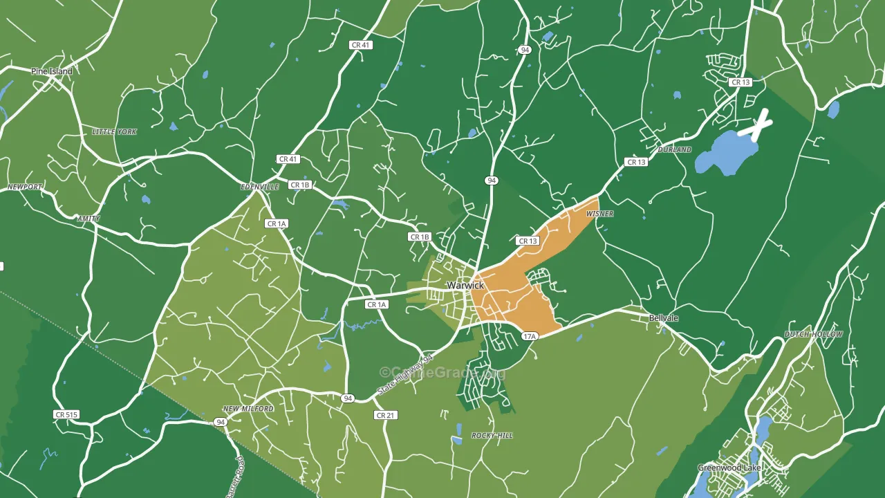 Warwick, NY Map of Drug-Related Crime Rates