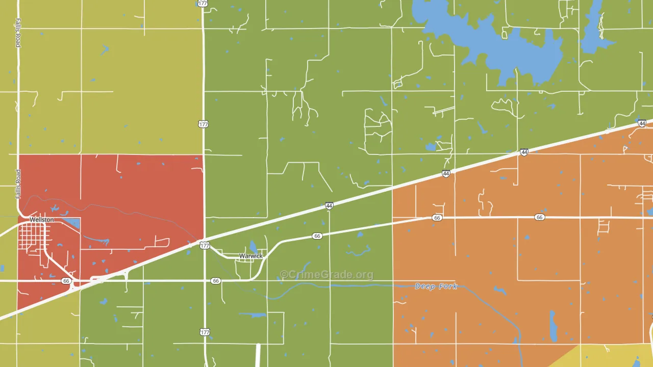 Warwick, OK Map of Drug-Related Crime Rates