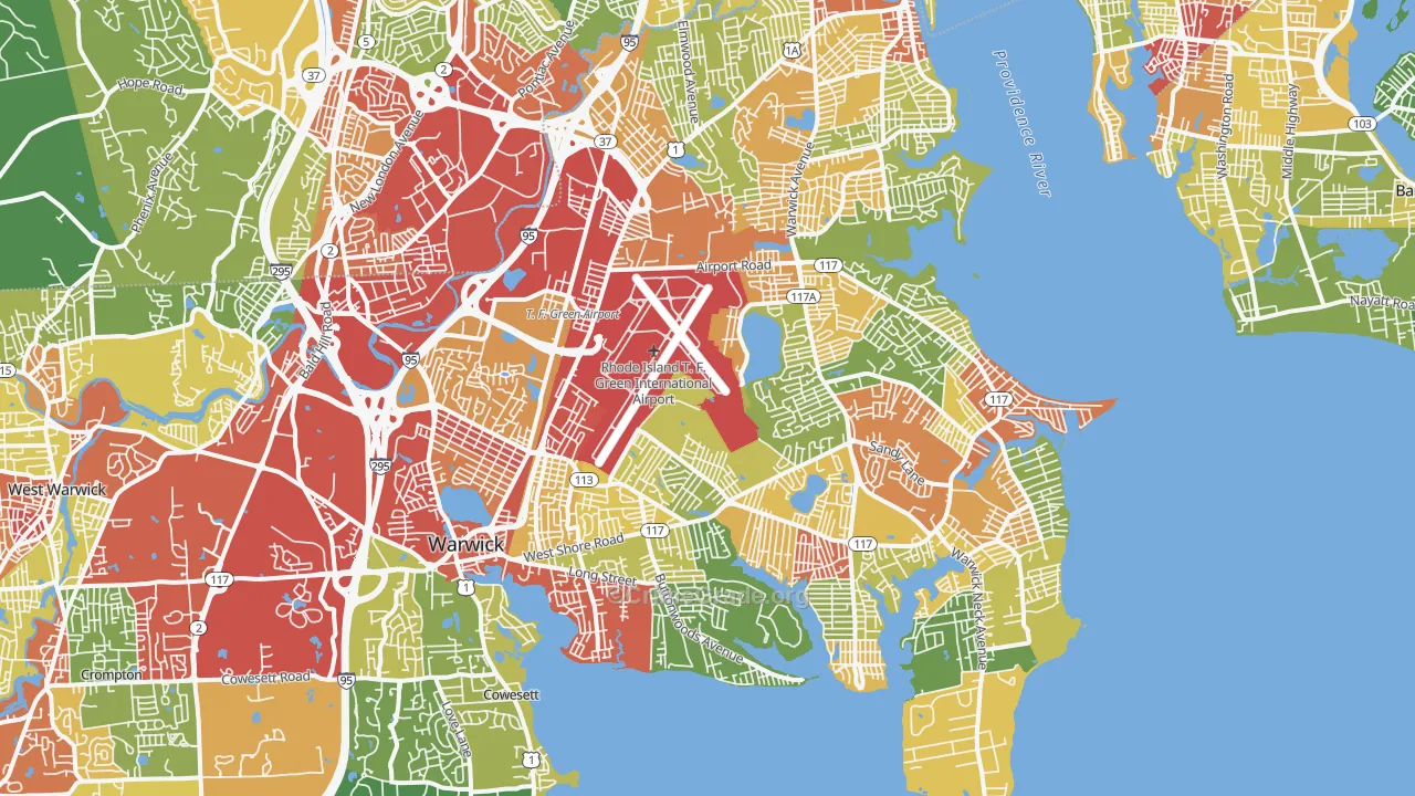 Warwick, RI Map of Drug-Related Crime Rates