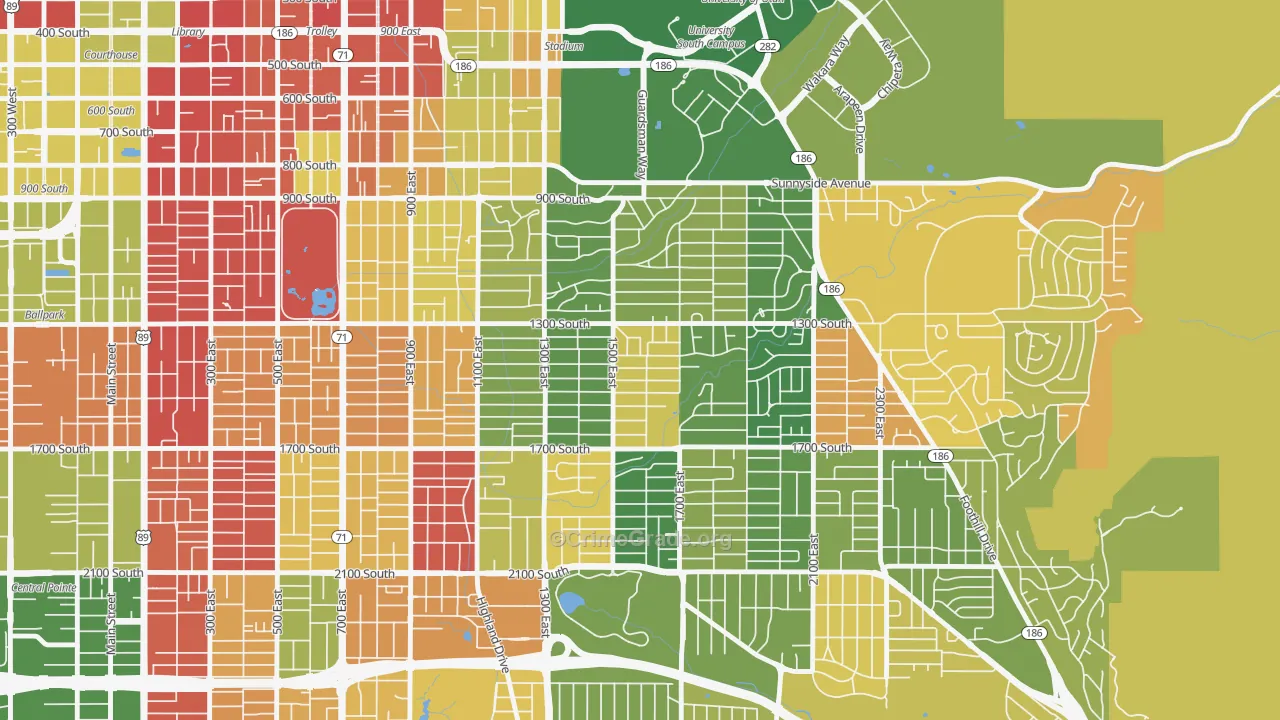 Wasatch Hollow, Salt Lake City, UT Map of Drug-Related Crime Rates