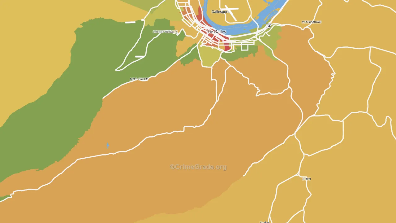 Wasco County, OR Map of Drug-Related Crime Rates