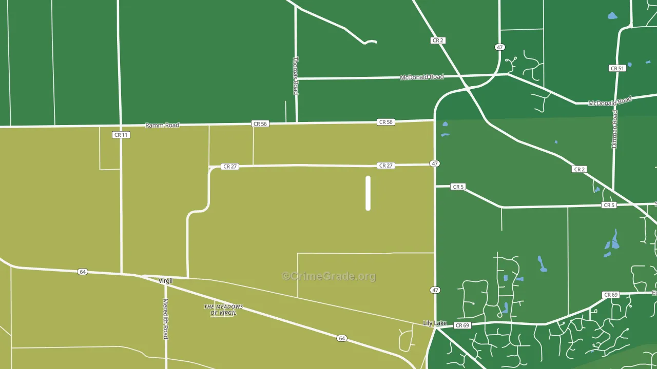 Wasco, IL Map of Drug-Related Crime Rates