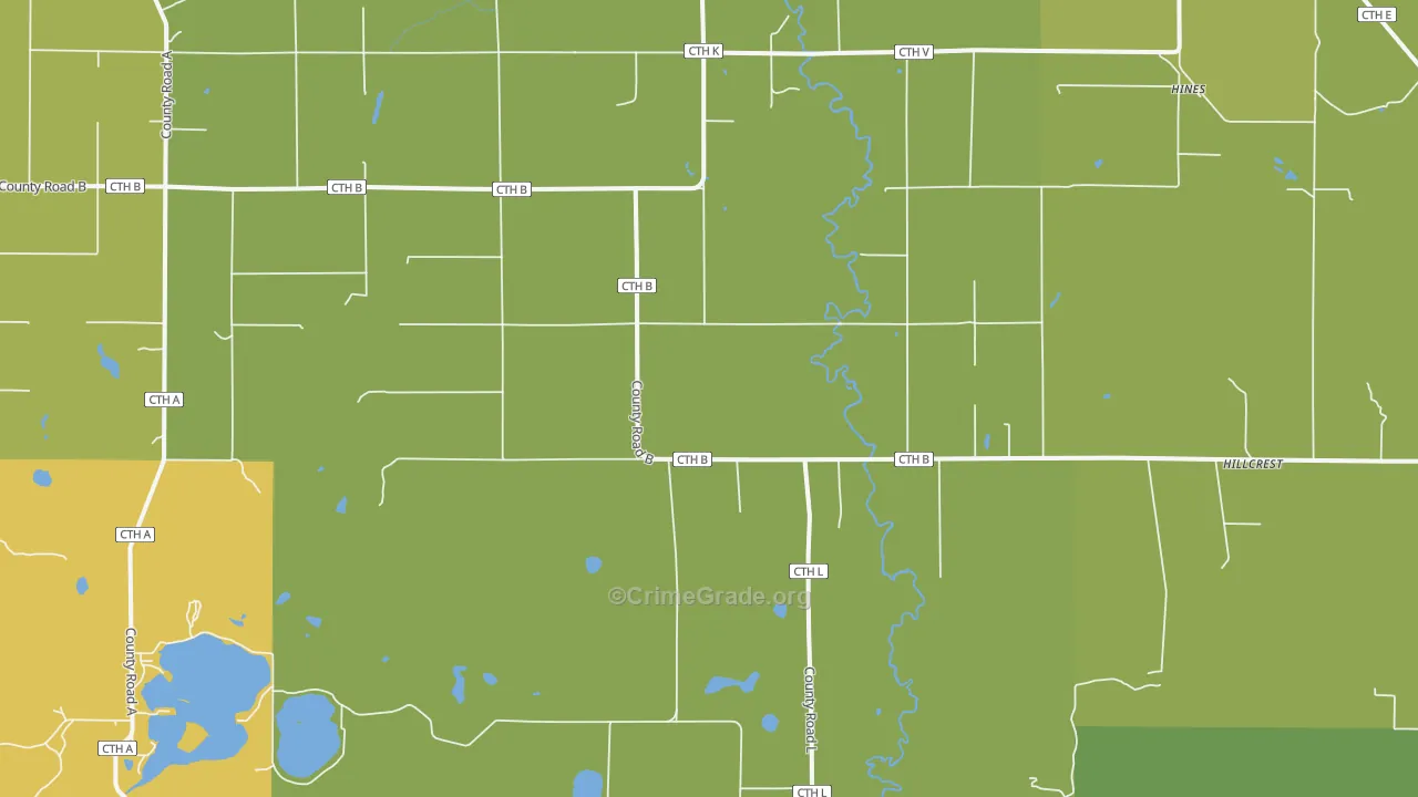 Wascott, WI Map of Drug-Related Crime Rates