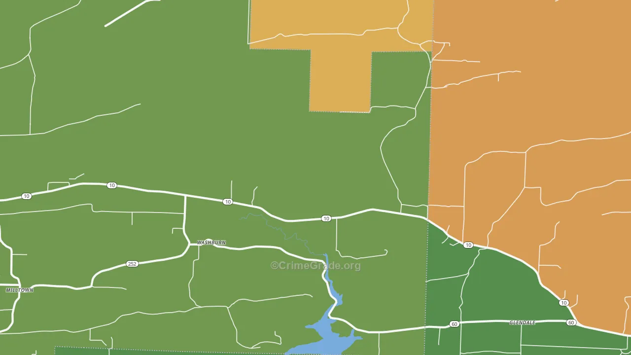 Washburn, AR Map of Drug-Related Crime Rates