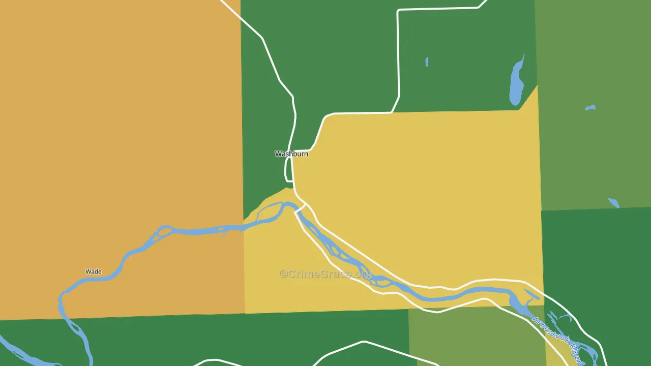 Washburn, ME Map of Drug-Related Crime Rates