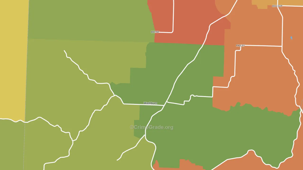 Washburn, MO Map of Drug-Related Crime Rates
