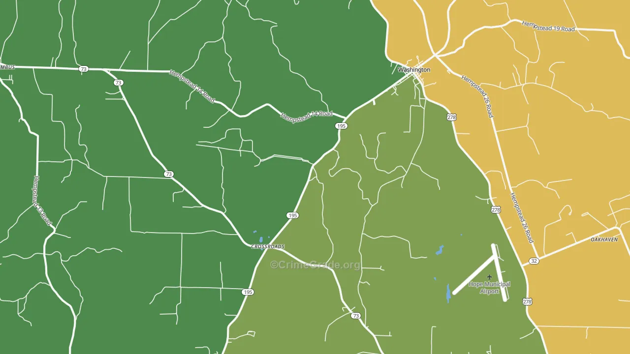 Washington, AR Map of Drug-Related Crime Rates