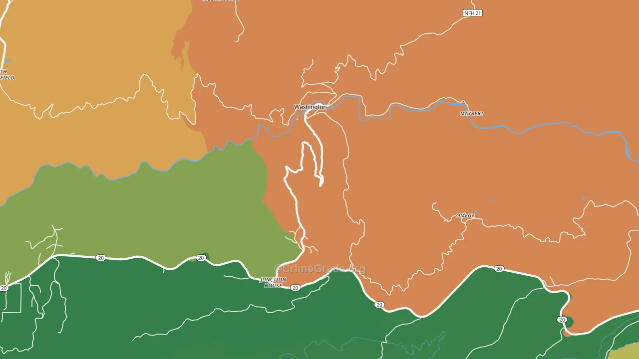 Washington, CA Map of Drug-Related Crime Rates
