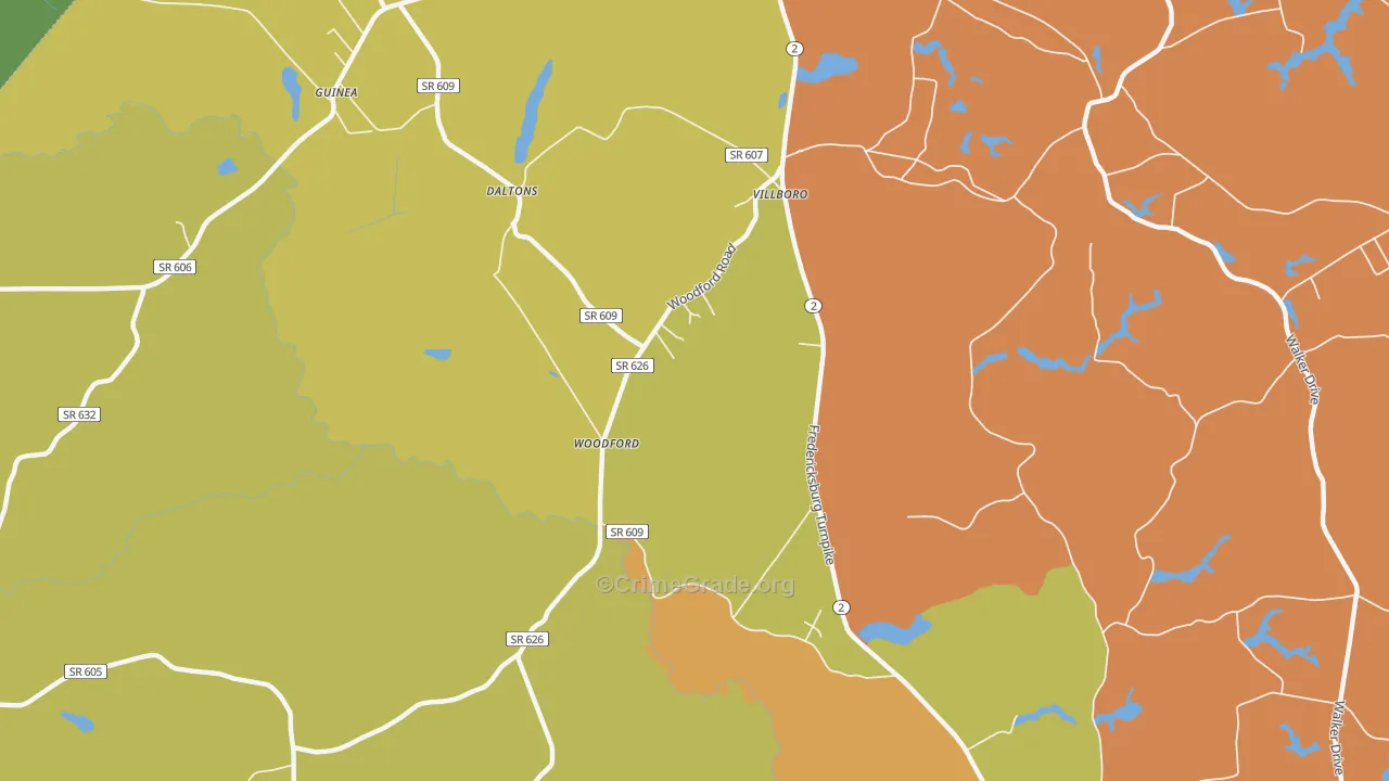 Washington Corner, VA Map of Drug-Related Crime Rates