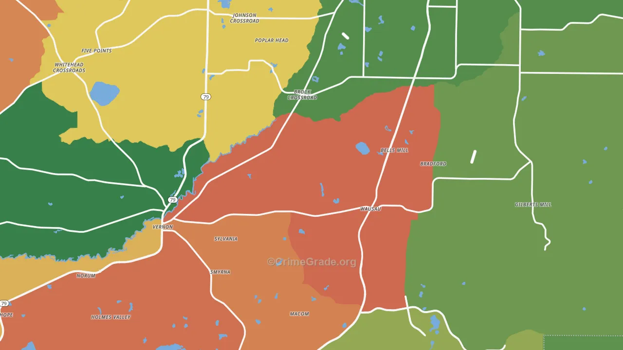 Washington County, FL Map of Drug-Related Crime Rates