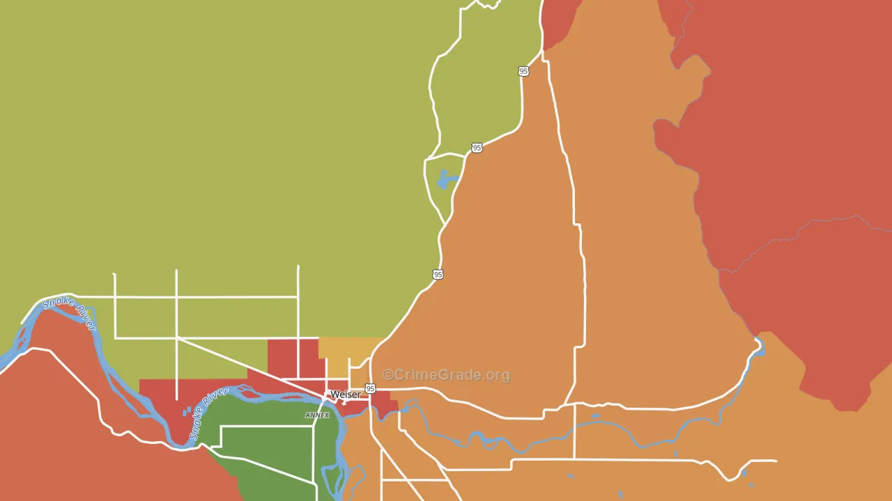 Washington County, ID Map of Drug-Related Crime Rates