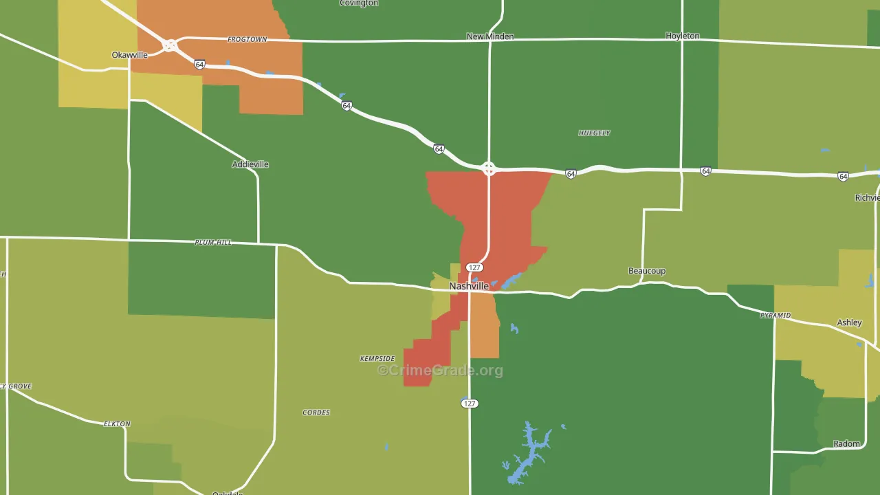 Washington County, IL Map of Drug-Related Crime Rates