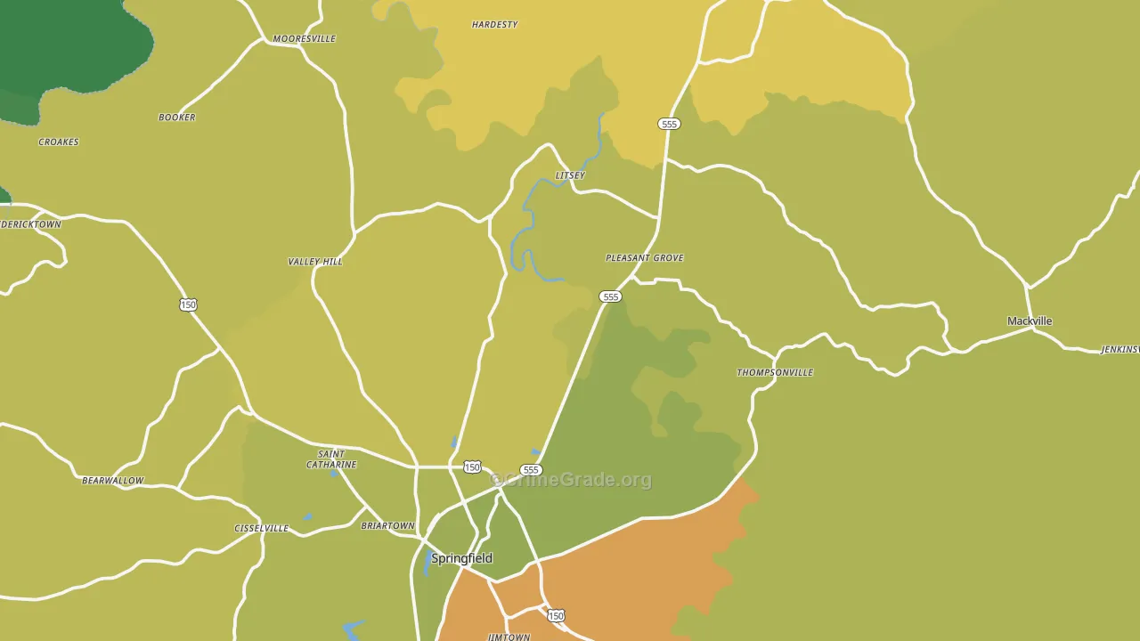 Washington County, KY Map of Drug-Related Crime Rates