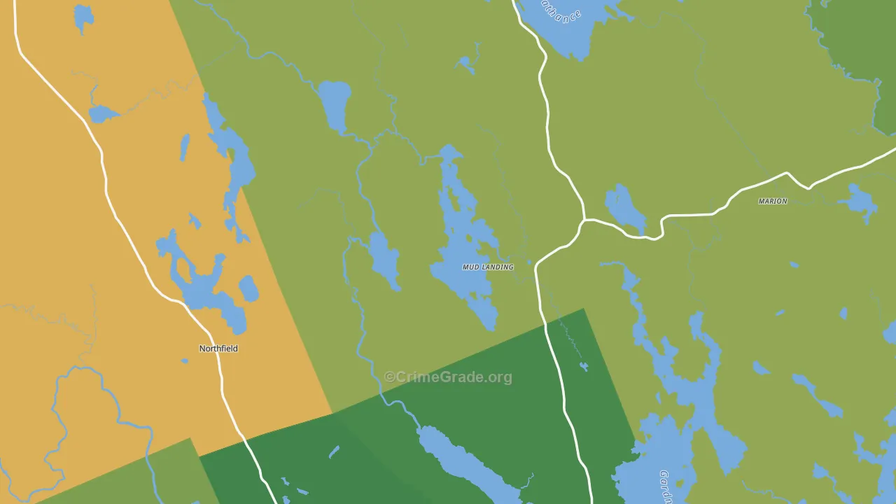Washington County, ME Map of Drug-Related Crime Rates