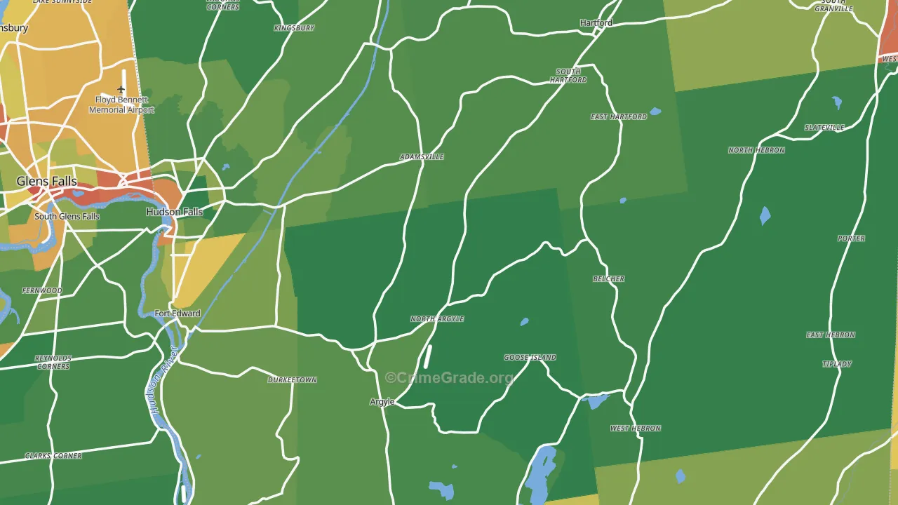 Washington County, NY Map of Drug-Related Crime Rates