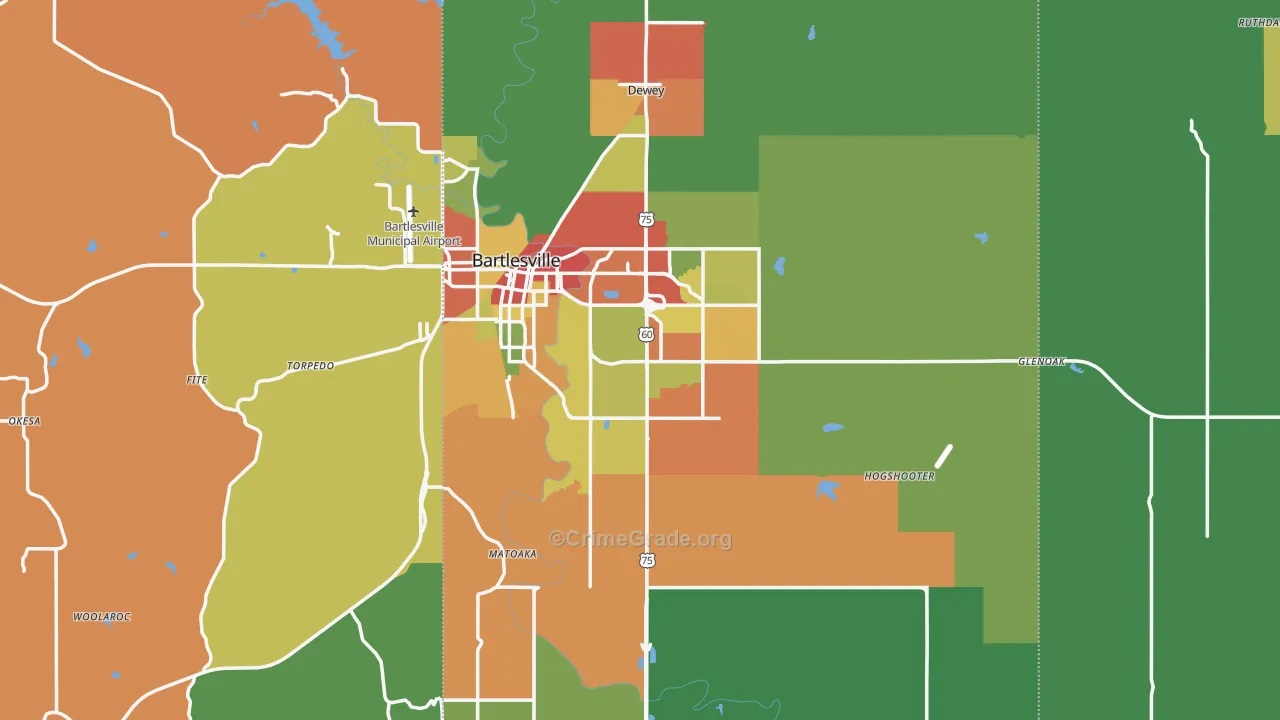 Washington County, OK Map of Drug-Related Crime Rates