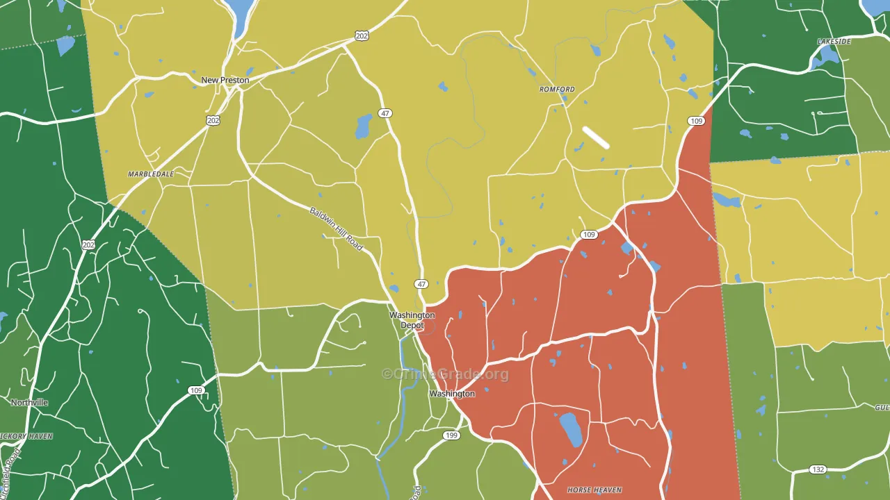 Washington Depot, CT Map of Drug-Related Crime Rates