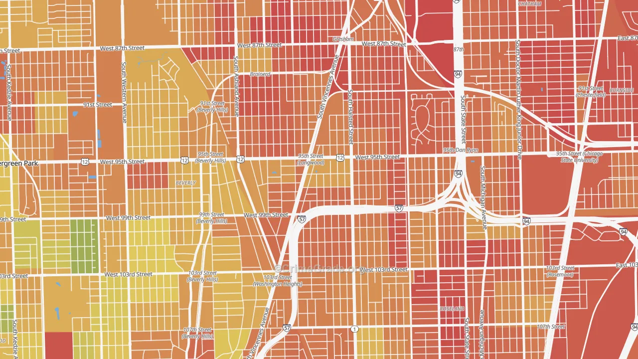 Washington Heights, Chicago, IL Map of Drug-Related Crime Rates