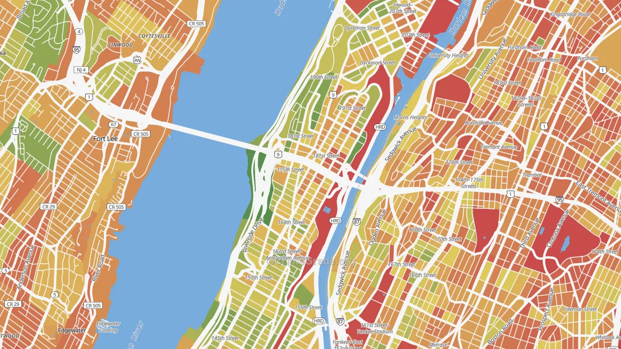 Washington Heights, Manhattan, NY Map of Drug-Related Crime Rates