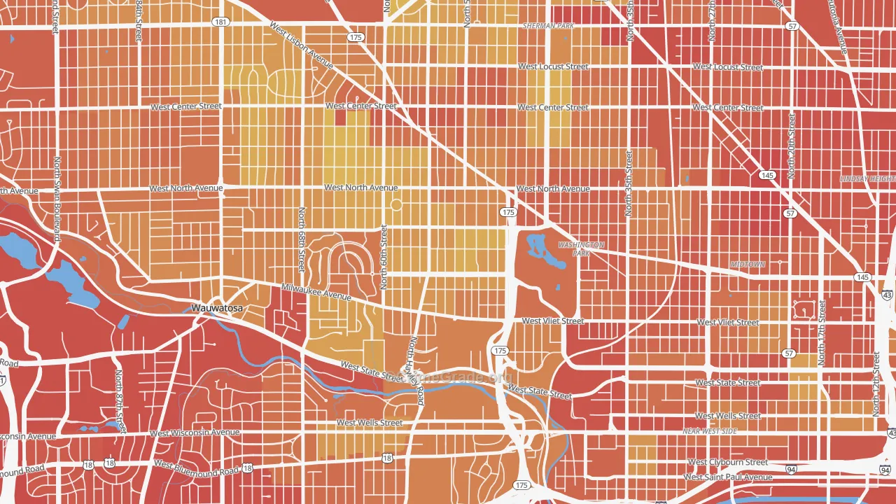Washington Heights, Milwaukee, WI Map of Drug-Related Crime Rates