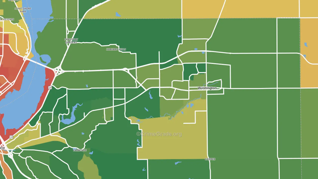 Washington, IL Map of Drug-Related Crime Rates