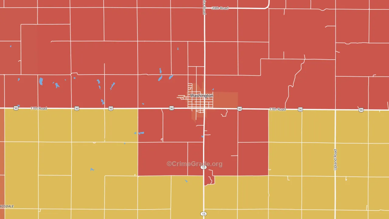 Washington, KS Map of Drug-Related Crime Rates