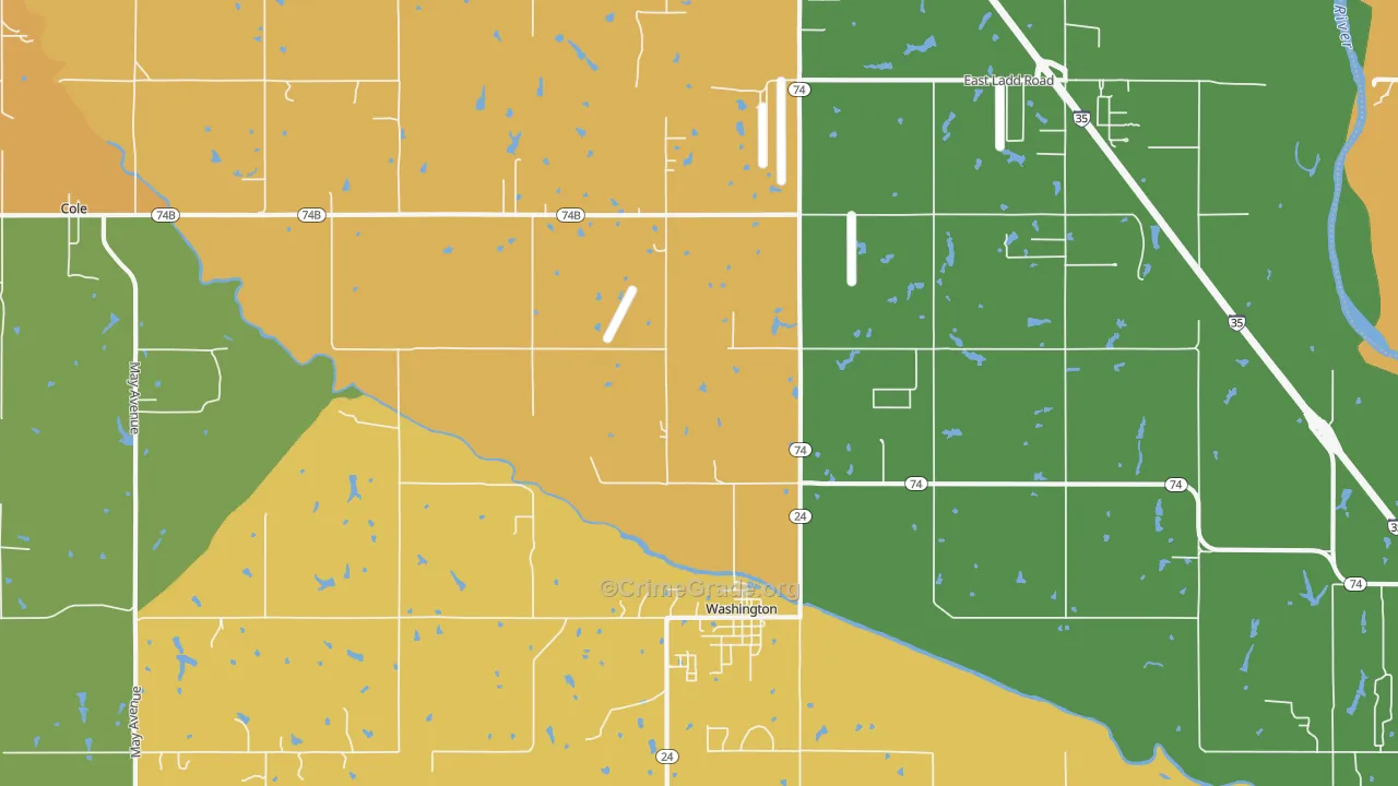 Washington, OK Map of Drug-Related Crime Rates