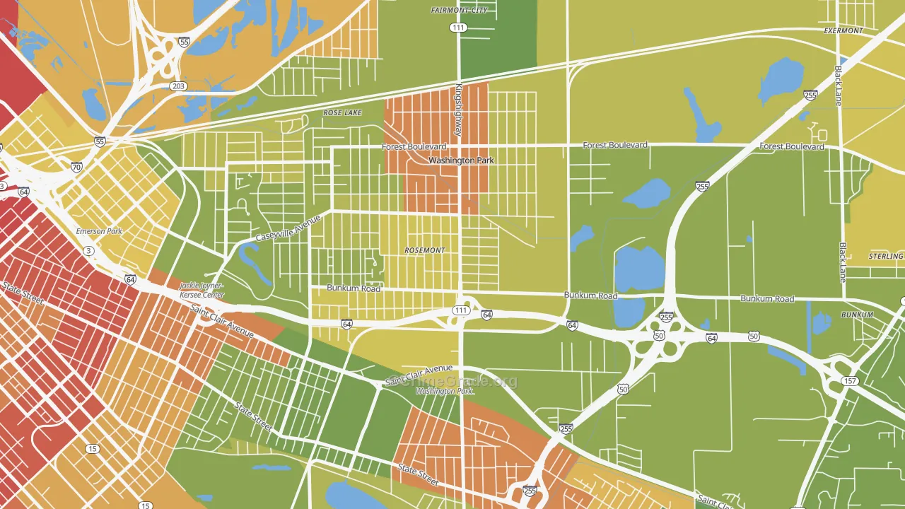 Washington Park, IL Map of Drug-Related Crime Rates