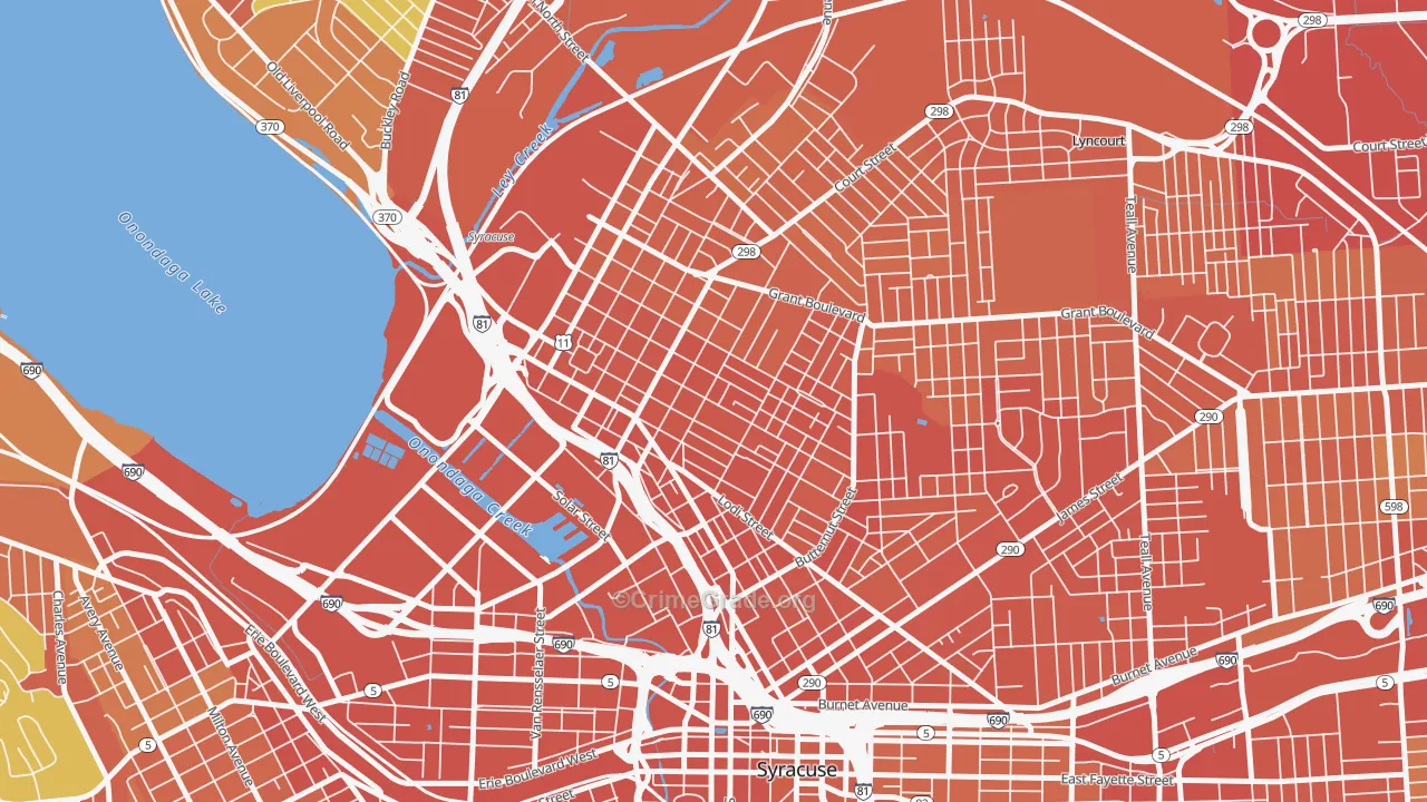 Washington Square, Syracuse, NY Map of Drug-Related Crime Rates