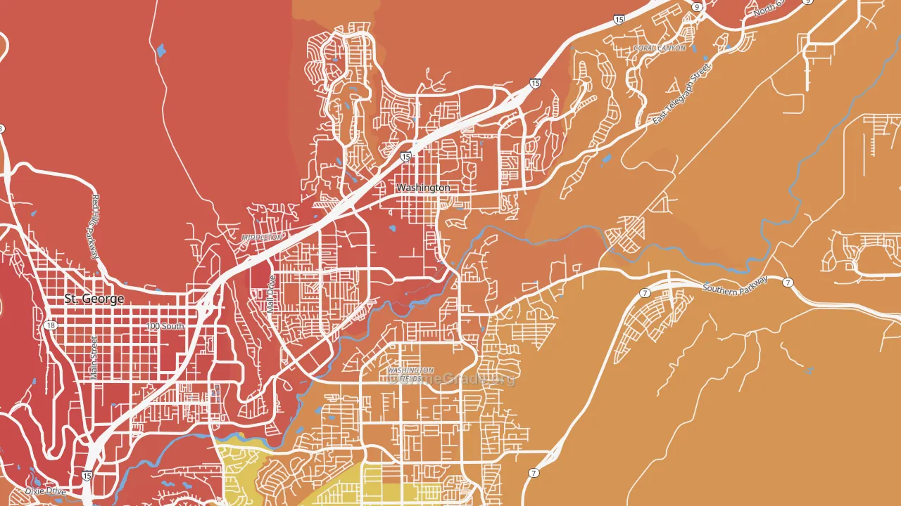 Washington, UT Map of Drug-Related Crime Rates
