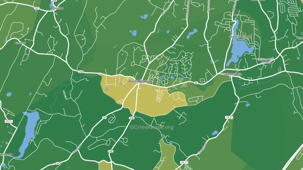Washingtonville, NY Map of Drug-Related Crime Rates