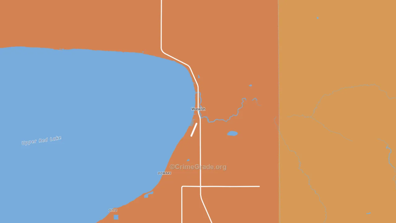 Waskish, MN Map of Drug-Related Crime Rates