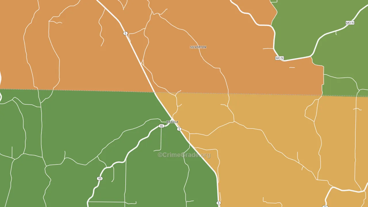 Wasola, MO Map of Drug-Related Crime Rates