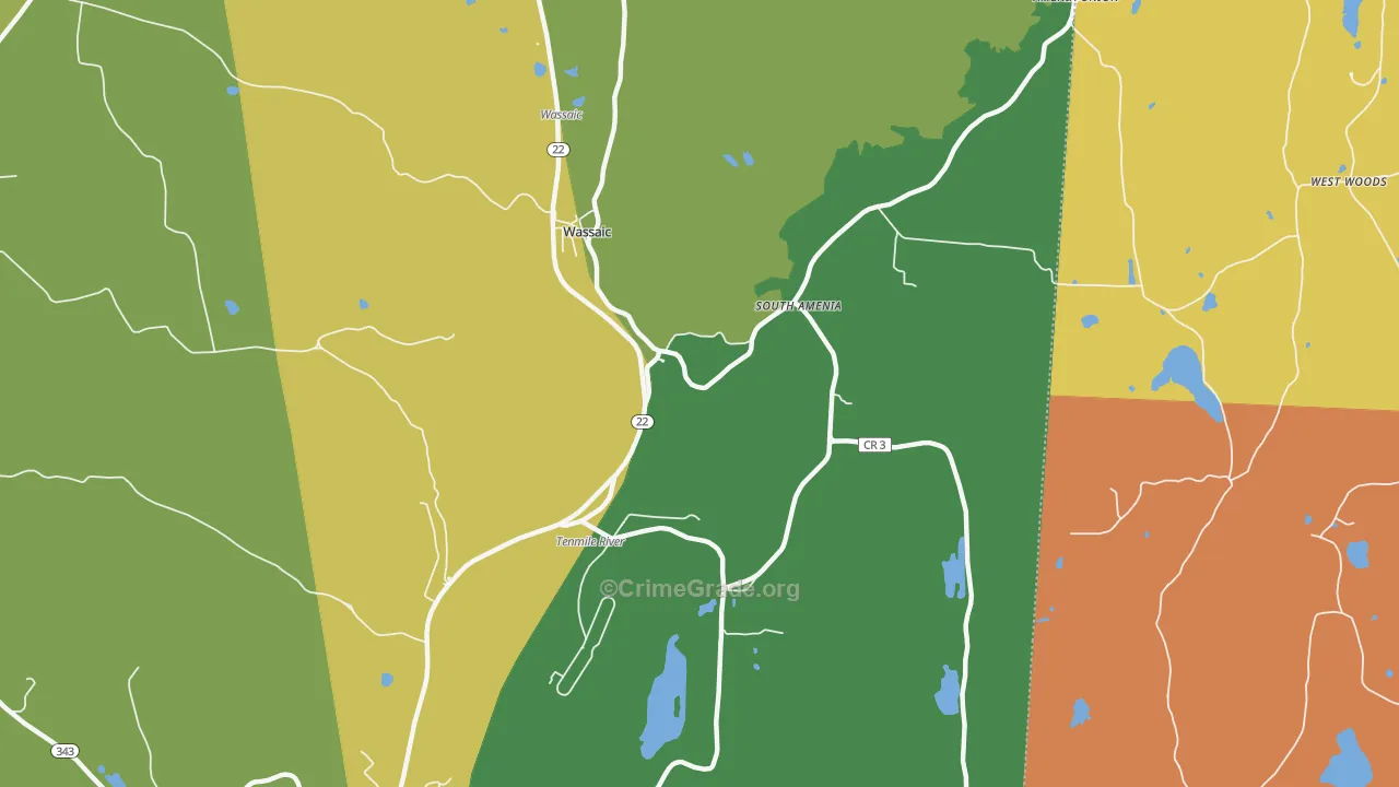 Wassaic, NY Map of Drug-Related Crime Rates