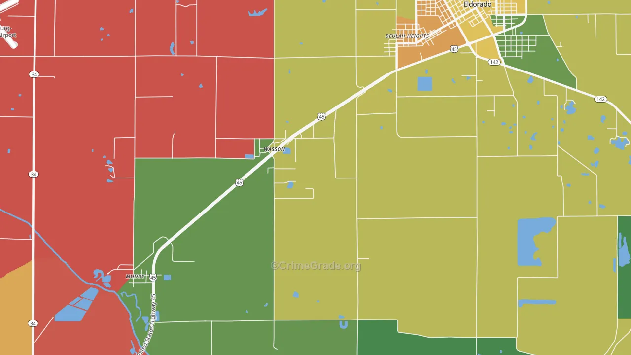 Wasson, IL Map of Drug-Related Crime Rates