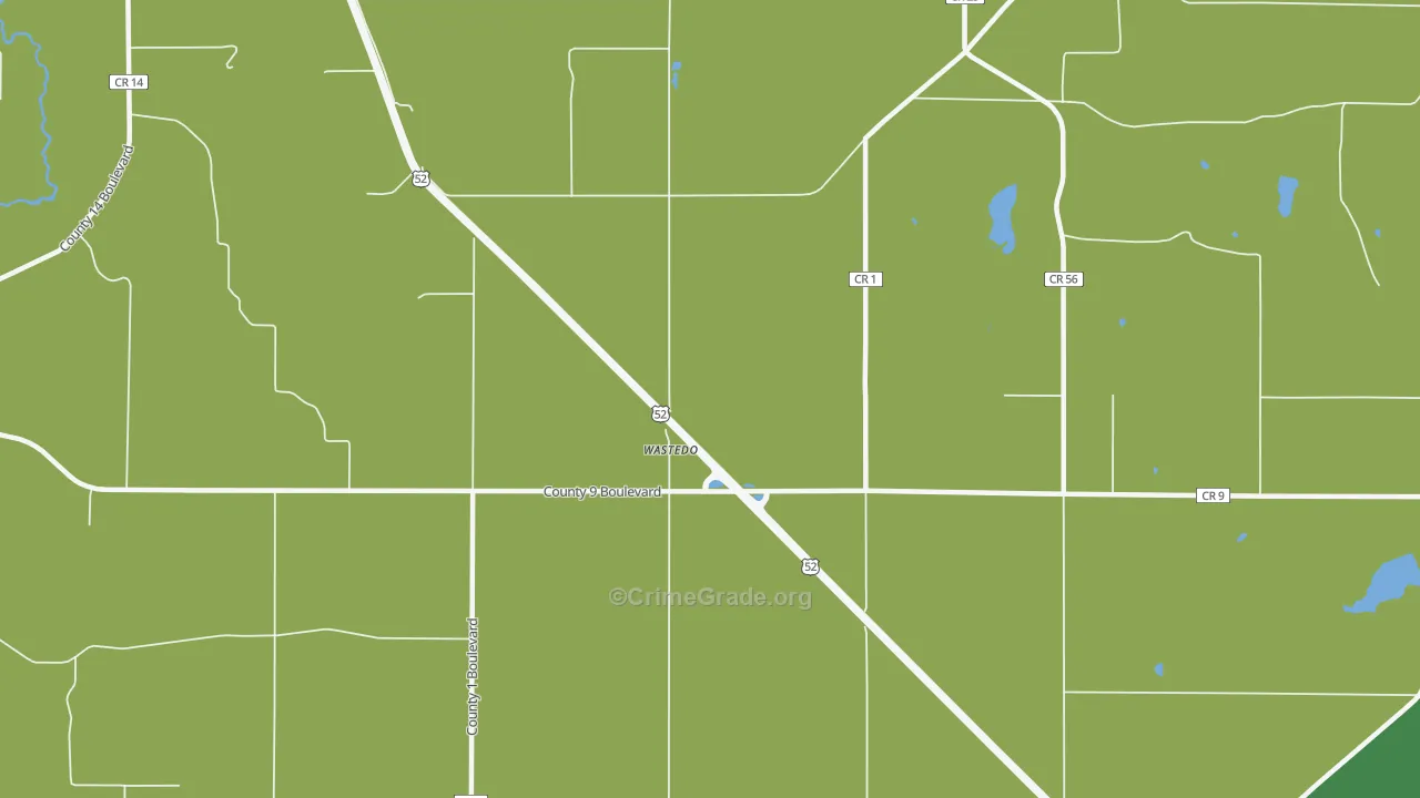Wastedo, MN Map of Drug-Related Crime Rates