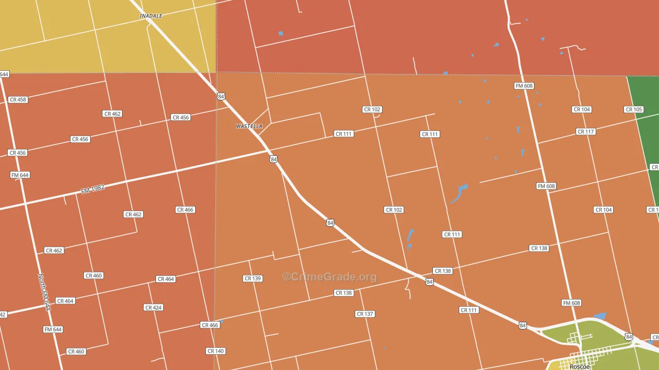 Wastella, TX Map of Drug-Related Crime Rates
