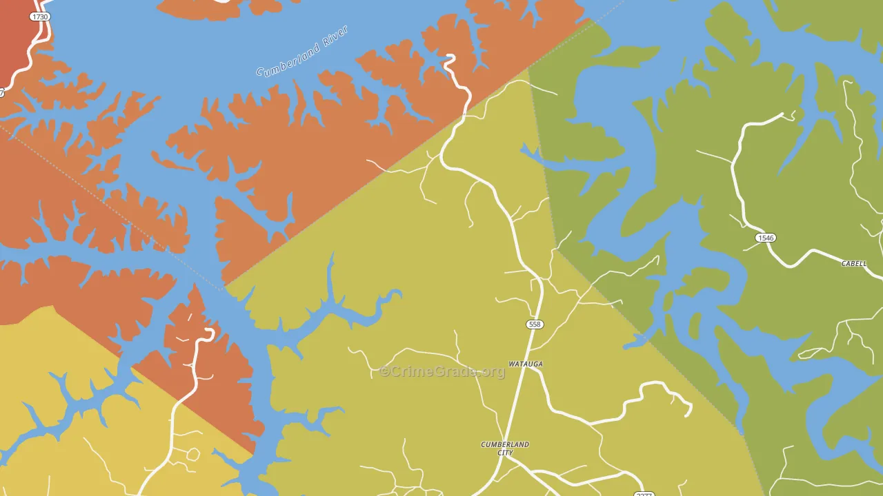 Watauga, KY Map of Drug-Related Crime Rates