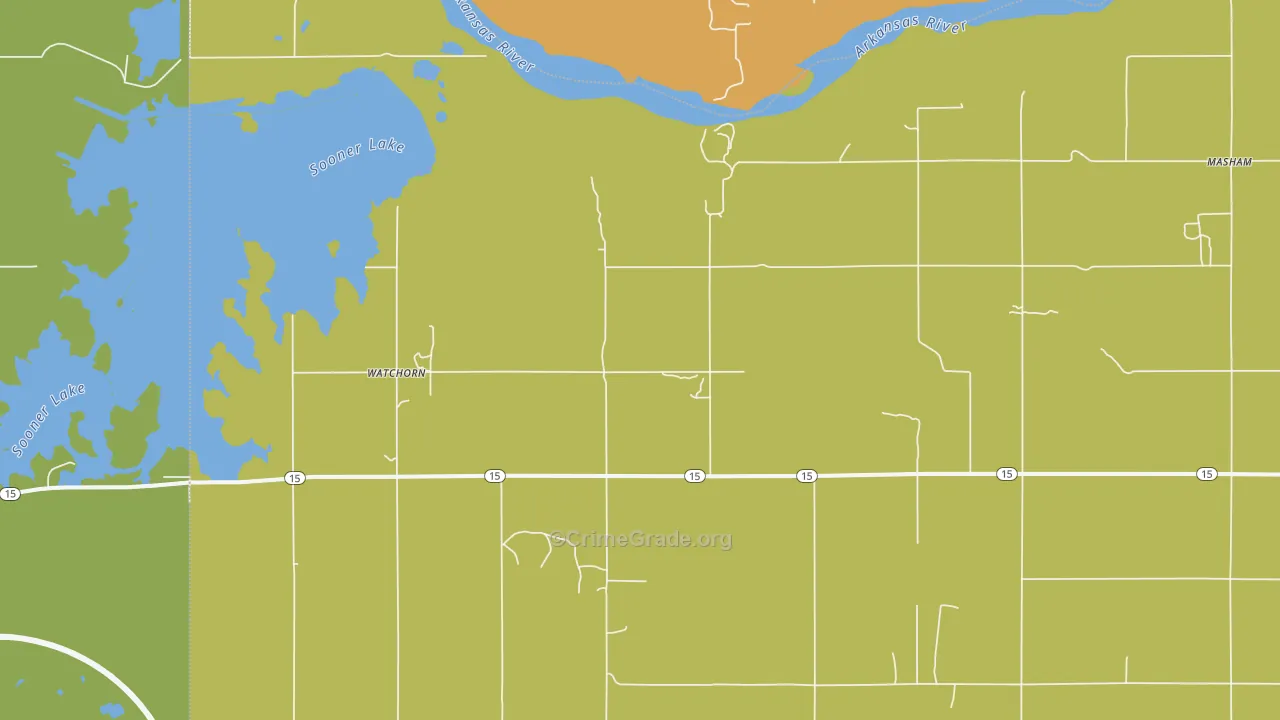 Watchorn, OK Map of Drug-Related Crime Rates