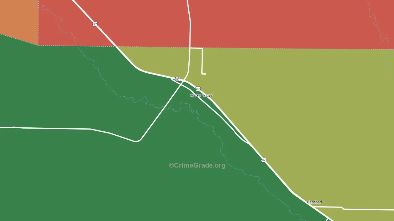 Water Valley, TX Map of Drug-Related Crime Rates