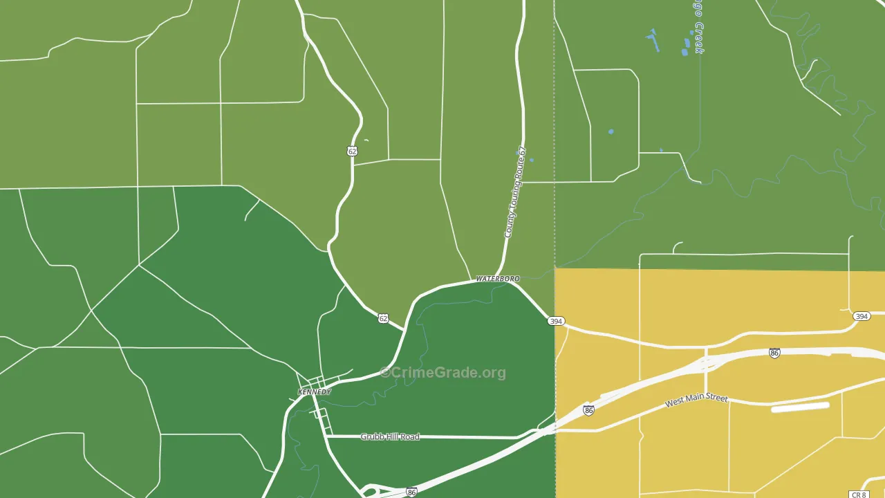 Waterboro, NY Map of Drug-Related Crime Rates