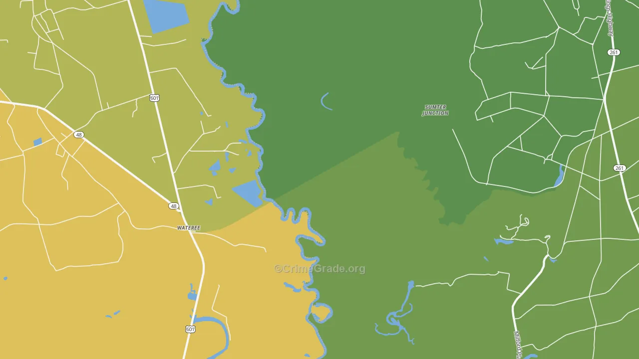 Wateree, SC Map of Drug-Related Crime Rates