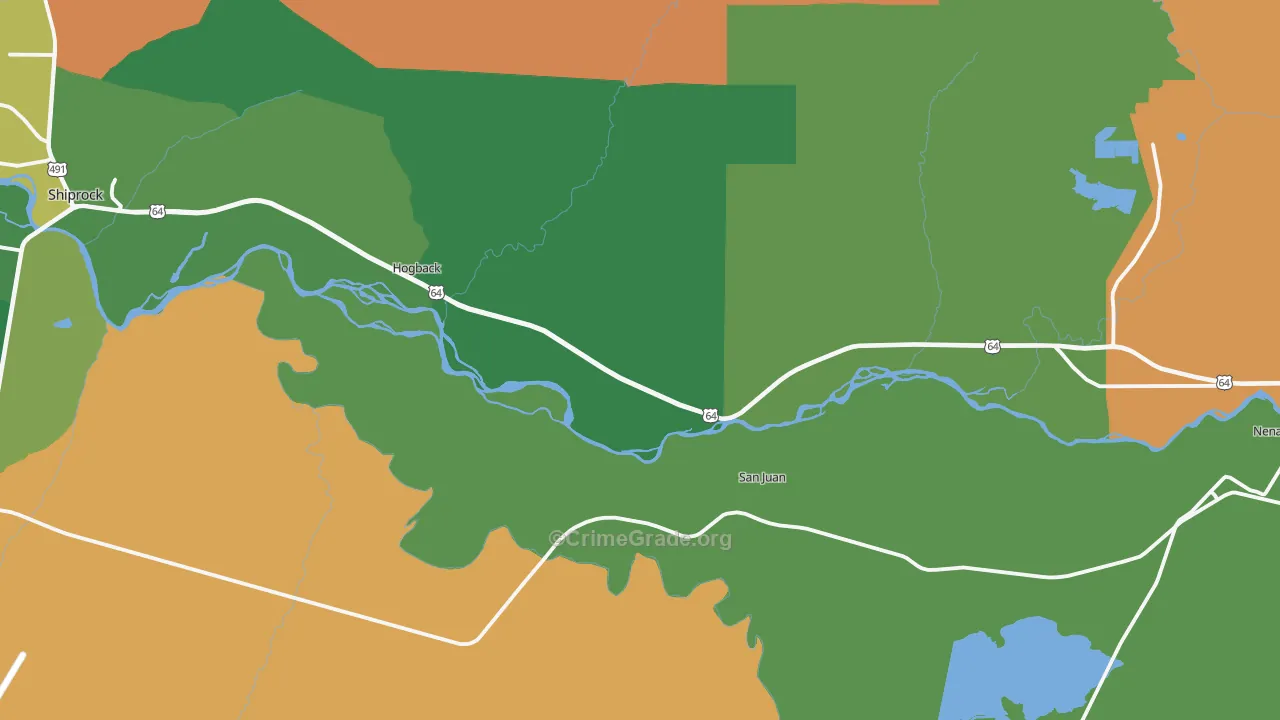 Waterflow, NM Map of Drug-Related Crime Rates