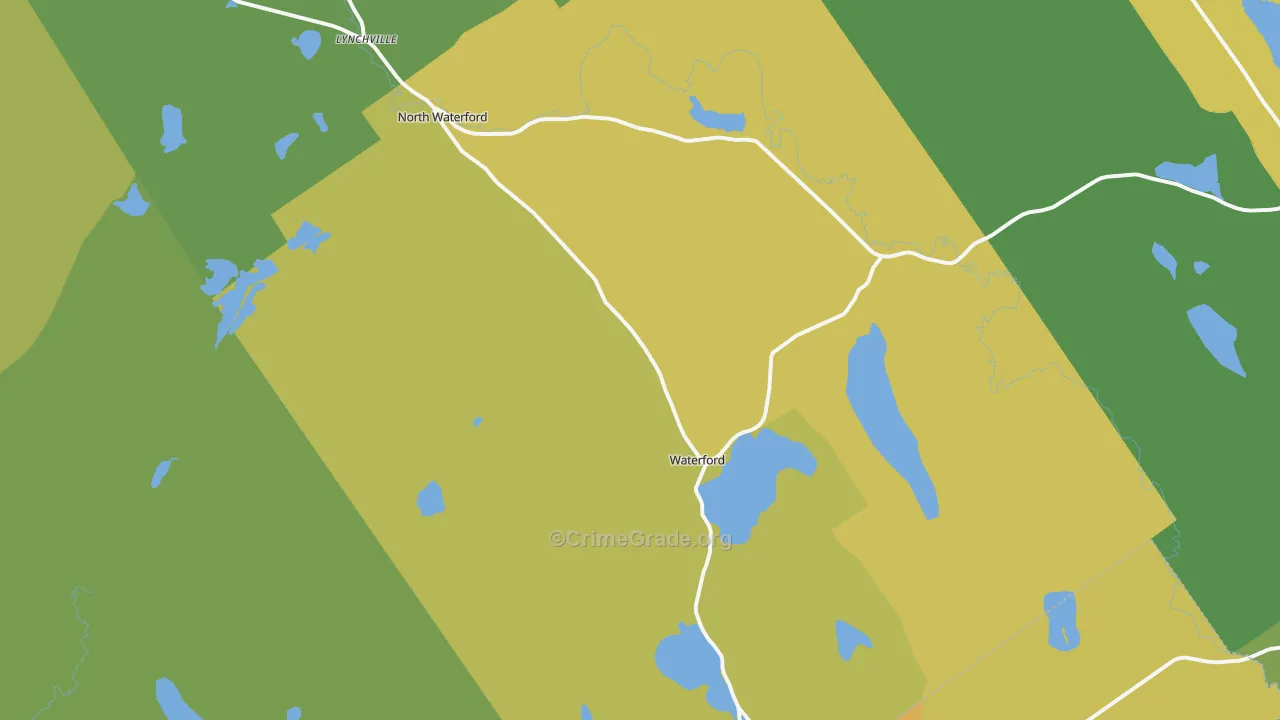 Waterford, ME Map of Drug-Related Crime Rates